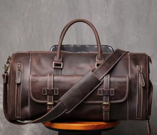 Marius – Donkerbruine Leren Reistas met Tijdloze Klasse