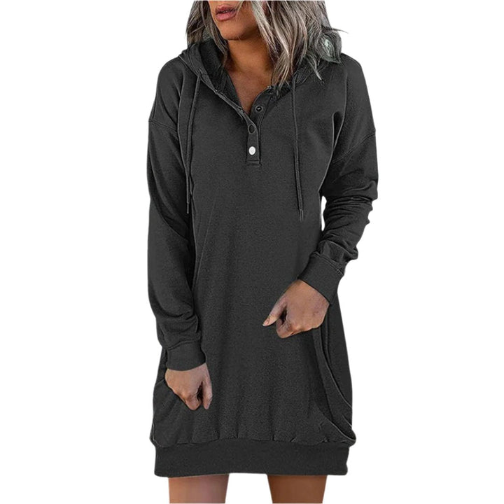 Starla Hoodie Jurk – Casual Damesjurk met Capuchon en Losse Pasvorm