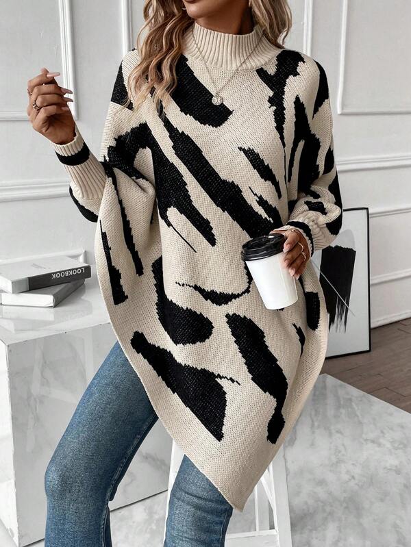 Mireille Trui – Stijlvolle Damestrui met Unieke Print en Elegante Mouwen