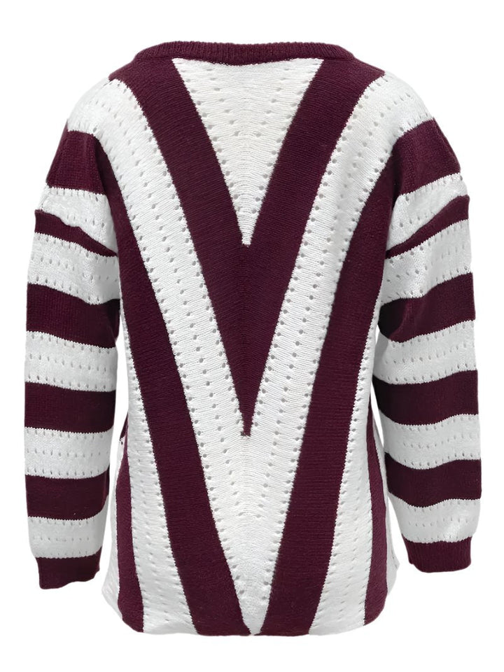 Shaila Trui – Gestreepte Damestrui met V-Patroon