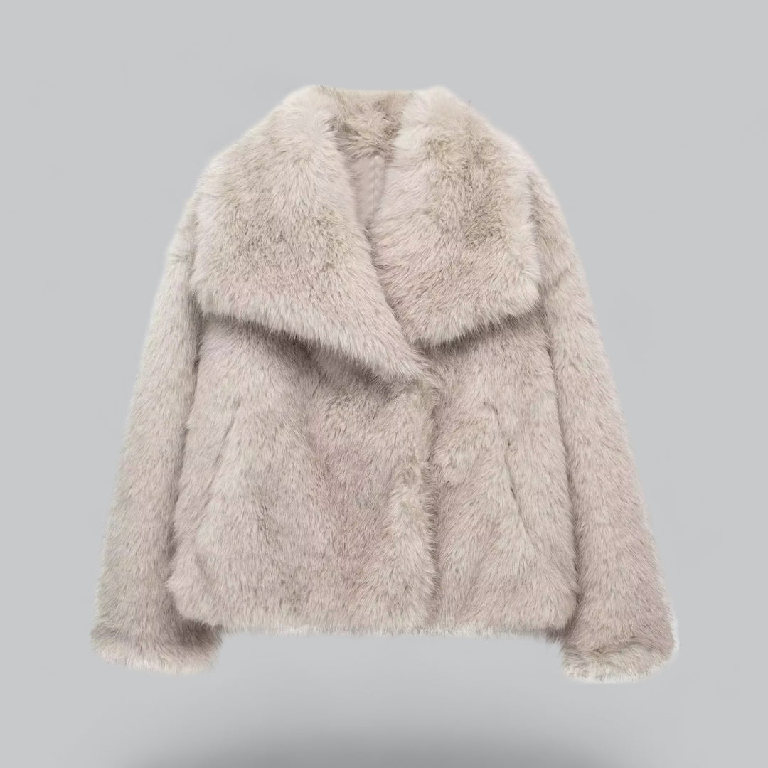 Wallina Jas – Korte Winterjas van Faux Fur met Magnetische Sluiting