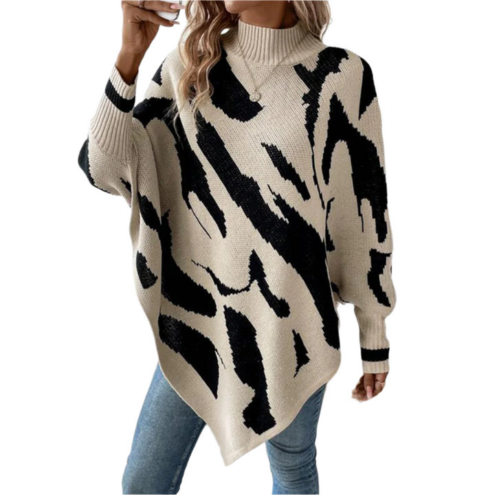 Mireille Trui – Stijlvolle Damestrui met Unieke Print en Elegante Mouwen