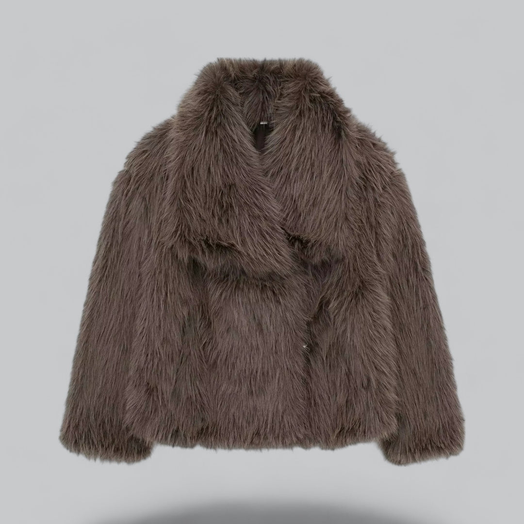 Wallina Jas – Korte Winterjas van Faux Fur met Magnetische Sluiting