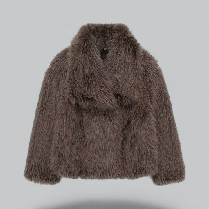Wallina Jas – Korte Winterjas van Faux Fur met Magnetische Sluiting