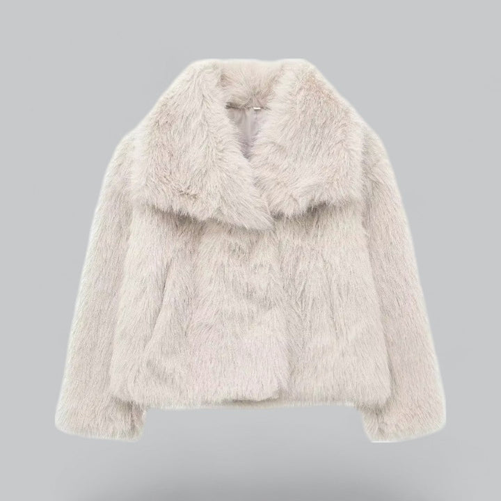 Wallina Jas – Korte Winterjas van Faux Fur met Magnetische Sluiting