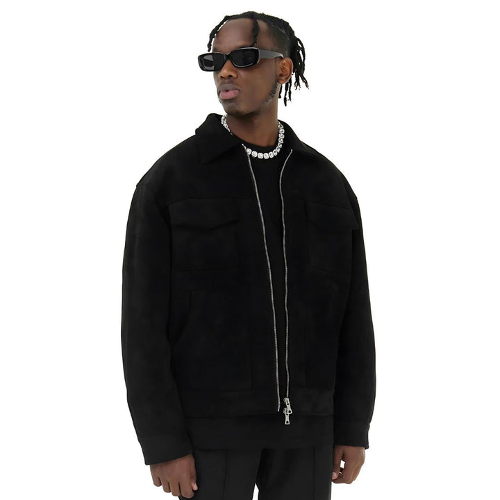 Luxe Suède Jas met Vintage Touch – Retro Stijl, Moderne Klasse