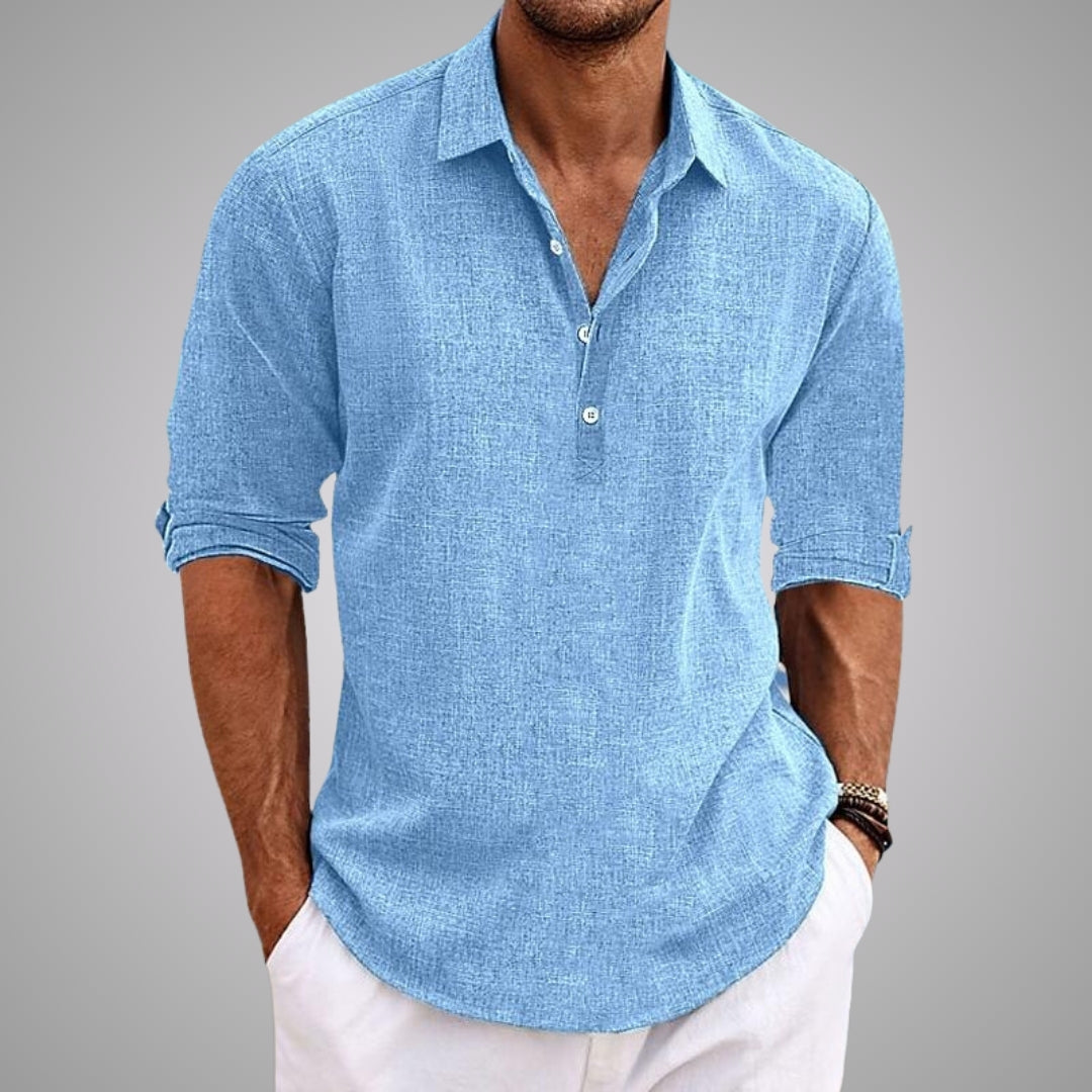 Louis – Chemise ample à manches longues avec col boutonné