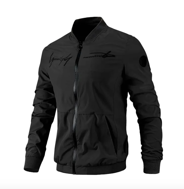 Moderne Herenjas met Zwarte Accenten – Lichtgewicht, Ademend en Waterafstotend