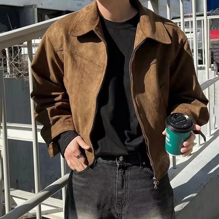 Matthew Vintage Suede Lente Jas – Tijdloze Klasse voor Heren