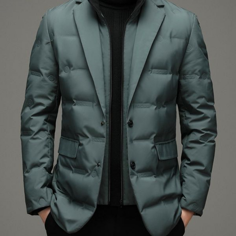 Heren Blazer Donsjas – Elegante Winterjas met Slank Silhouet