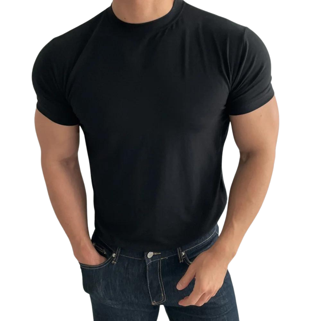 T-shirt voor Heren – Minimalistisch Design met Verzorgde Slim Fit
