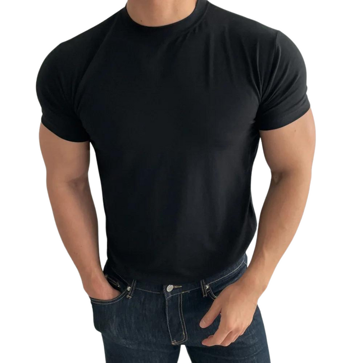 T-shirt voor Heren – Minimalistisch Design met Verzorgde Slim Fit