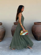 Toléa | Robe Maxi Fluide Épaules Dénudées