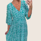 Élina | Robe longue fleurie à col en V
