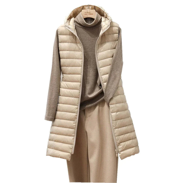 Marcella Hooded Vest – Stijlvolle dames gilet met dons en capuchon