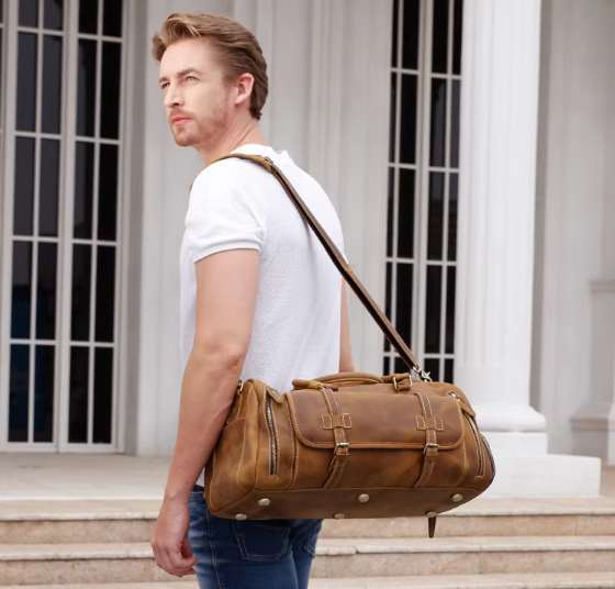 Marius – Donkerbruine Leren Reistas met Tijdloze Klasse