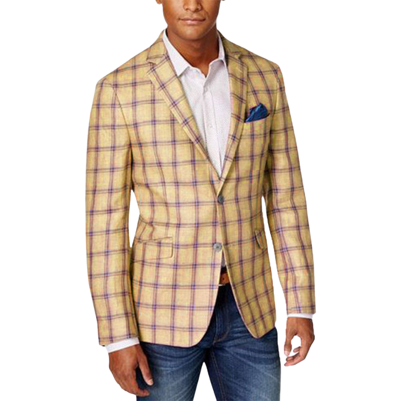 Bernard Geblokte Bruiloft Blazer voor Heren – Statement Stijl voor Feestelijke Gelegenheden