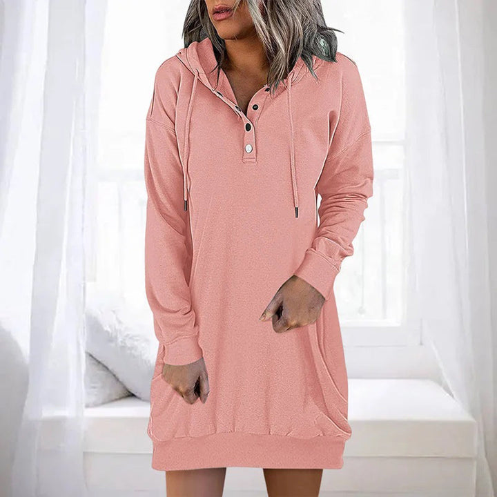 Starla Hoodie Jurk – Casual Damesjurk met Capuchon en Losse Pasvorm