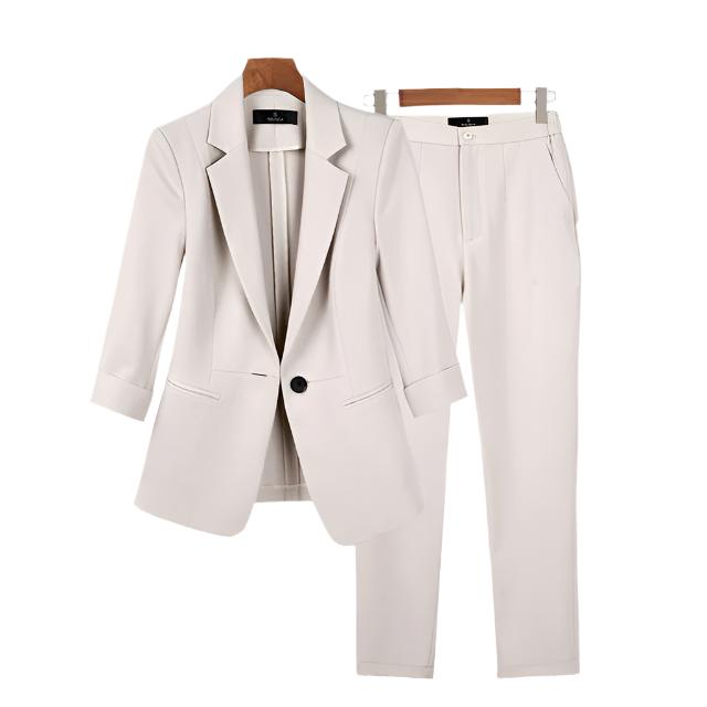 Orabelle Blazer- en Broekenset – Stijlvolle Dames Suitset met Comfortabele Pasvorm en Tijdloos Design