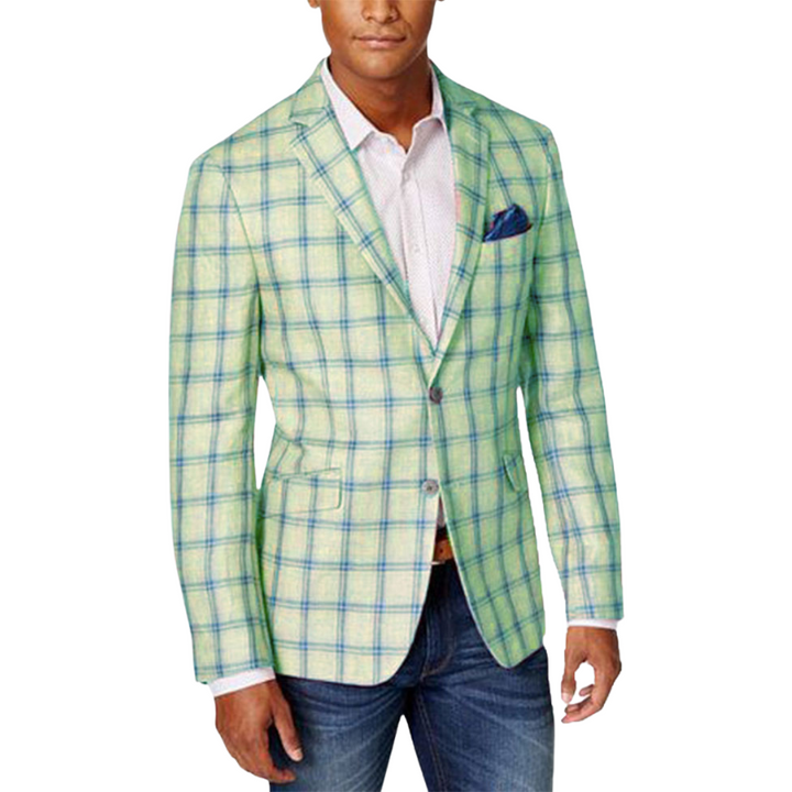 Bernard Geblokte Bruiloft Blazer voor Heren – Statement Stijl voor Feestelijke Gelegenheden