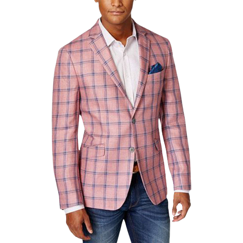 Bernard Geblokte Bruiloft Blazer voor Heren – Statement Stijl voor Feestelijke Gelegenheden