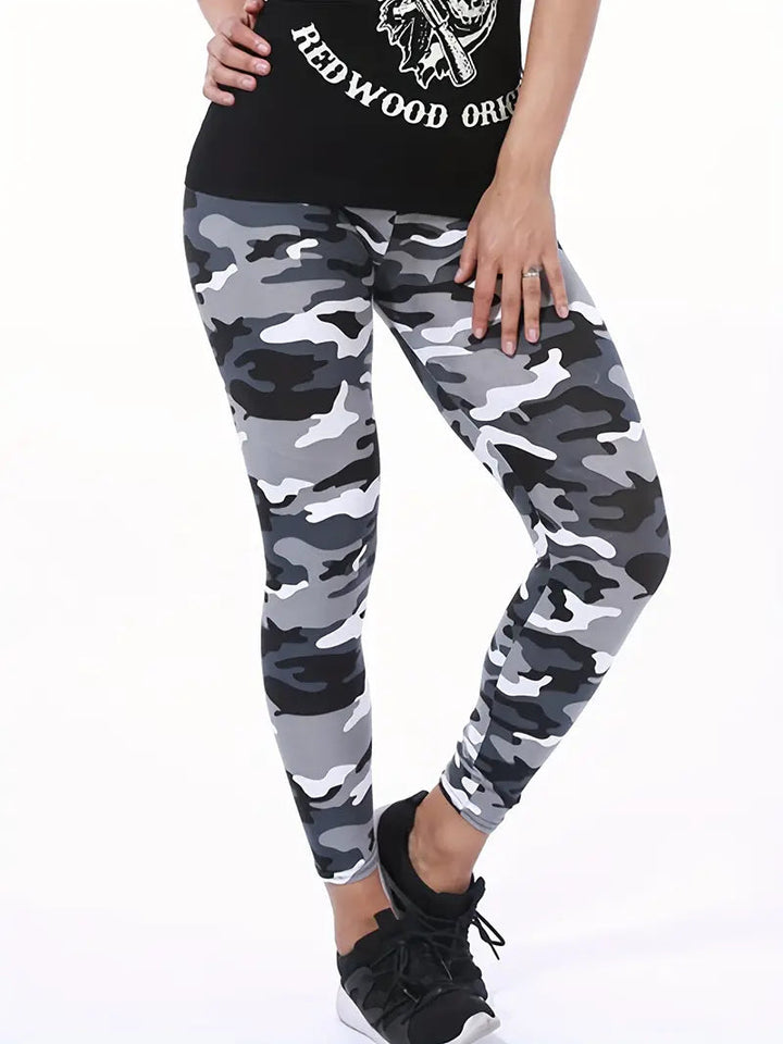 Poppy Camouflage High-Waist Legging – Trendy dames legging met comfortabele pasvorm