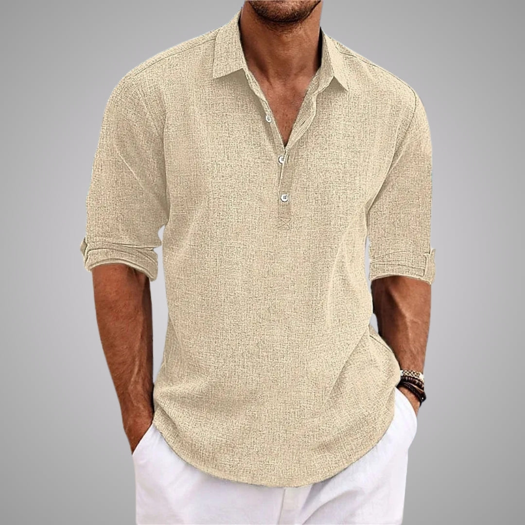 Louis – Chemise ample à manches longues avec col boutonné