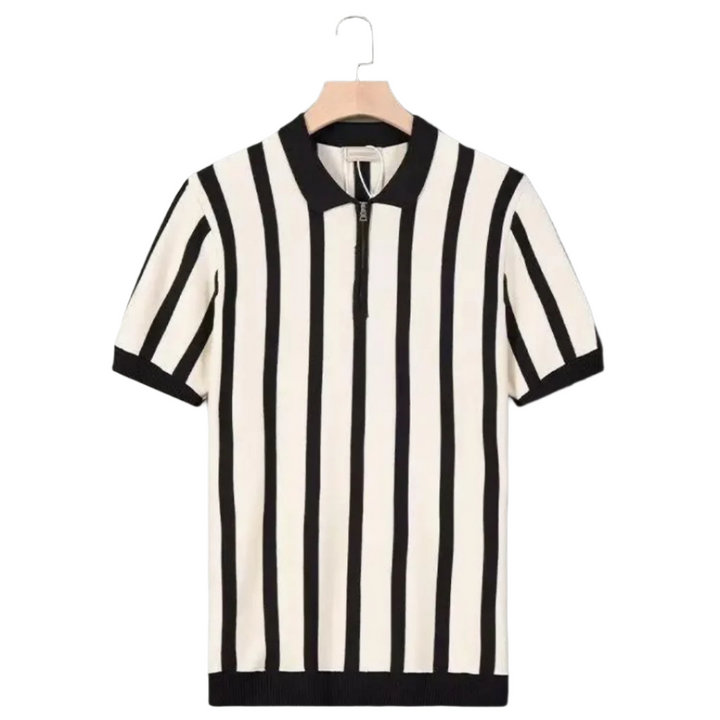 Raphael – Gestreepte Halfzipper Polo voor Heren