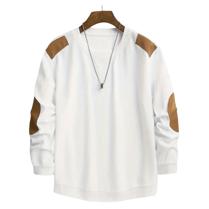 Luxe Herentrui met Leren Elleboogpatches – Warmte en Verfijning in Eén