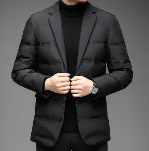 Heren Blazer Donsjas – Elegante Winterjas met Slank Silhouet