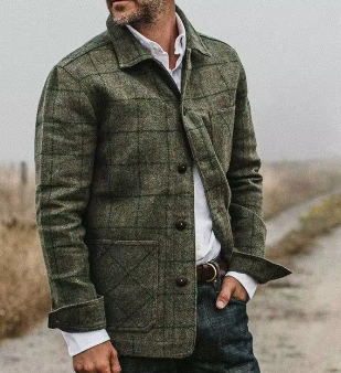 Edmund Tweed Herenjas – Tijdloze Elegantie in Groene Ruit