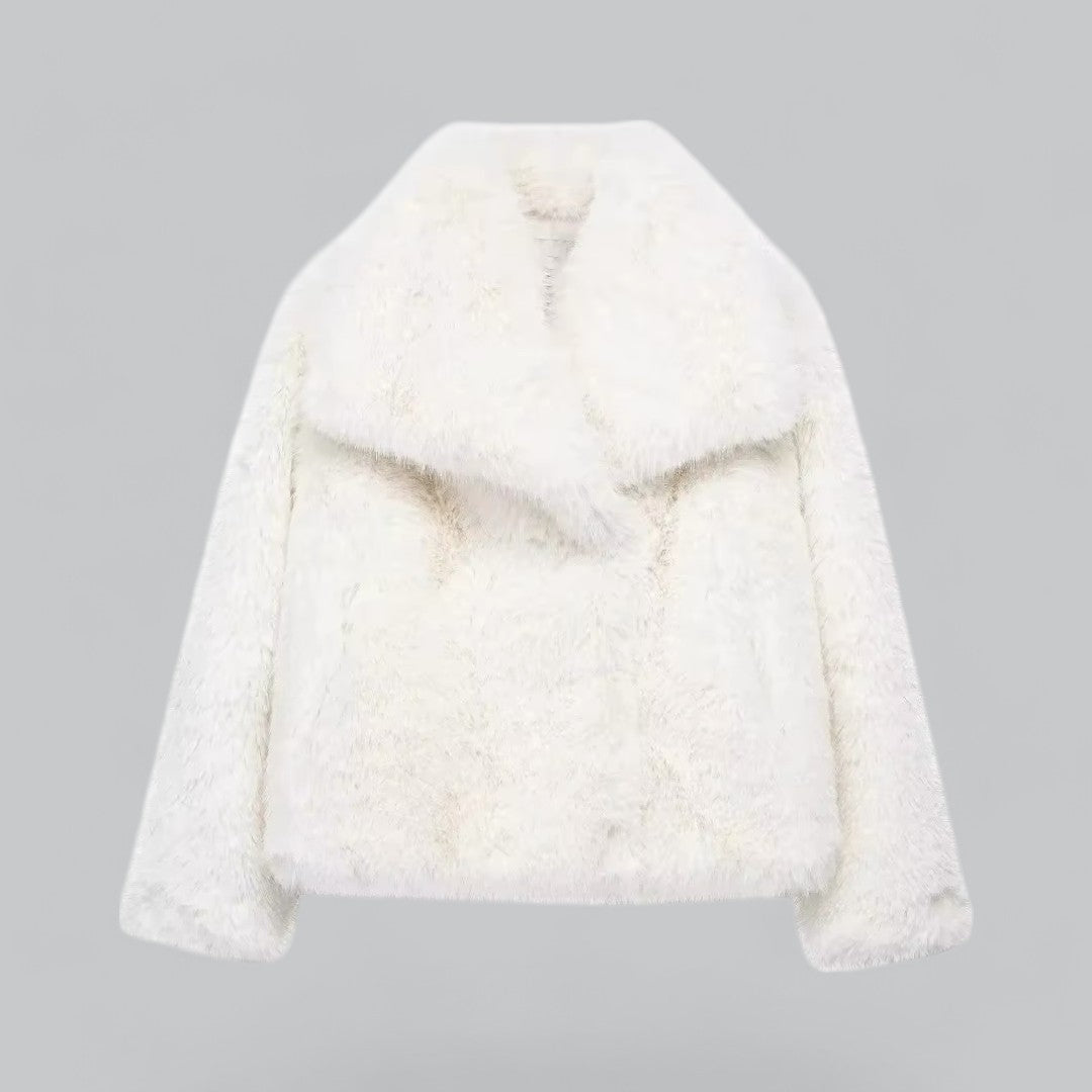Wallina Jas – Korte Winterjas van Faux Fur met Magnetische Sluiting