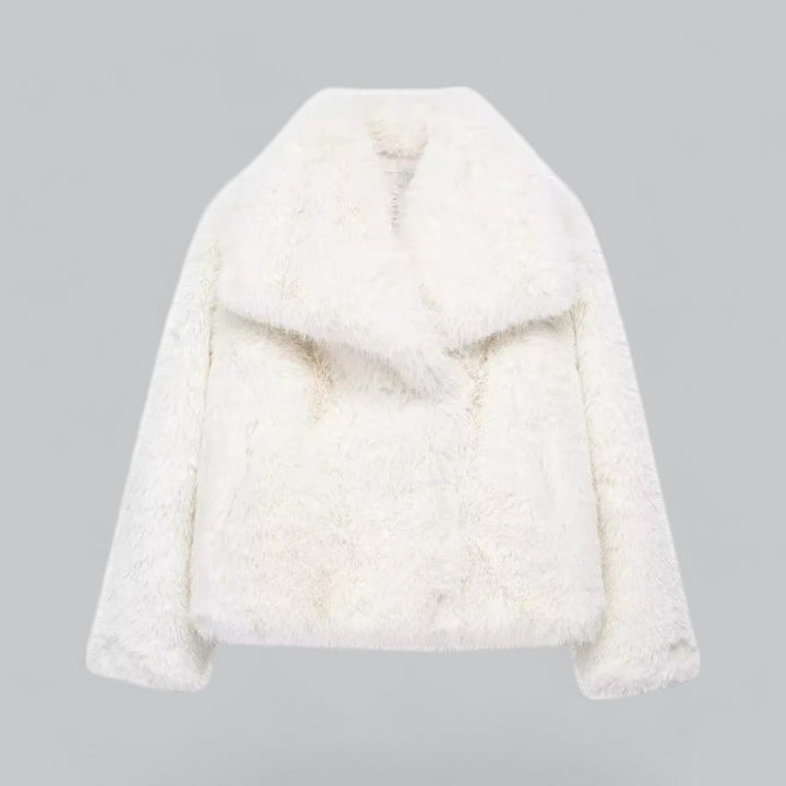 Wallina Jas – Korte Winterjas van Faux Fur met Magnetische Sluiting