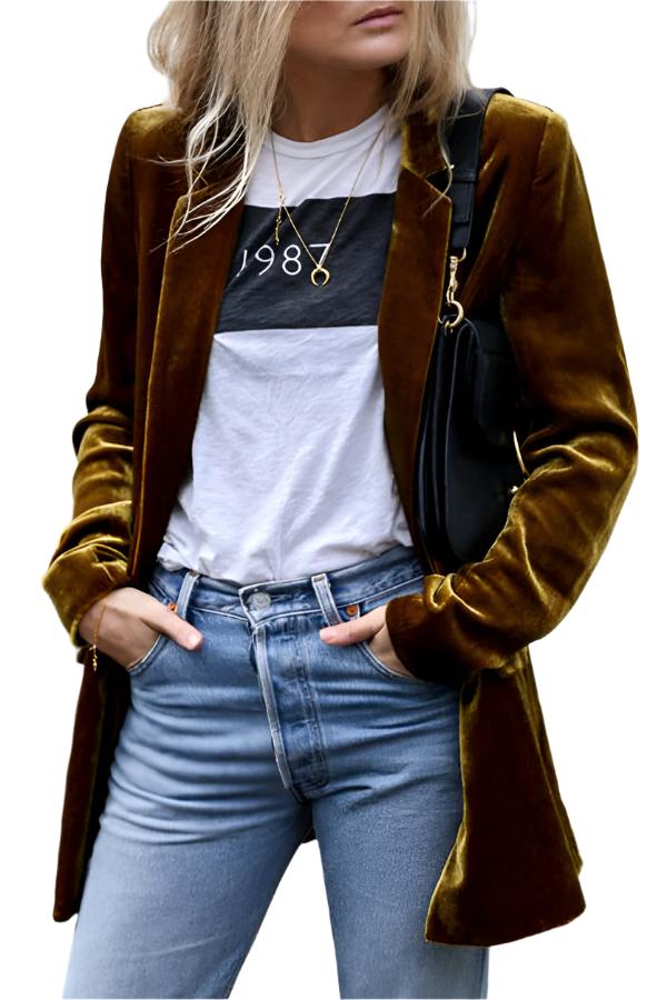 Shantelle Fluwelen Blazer – Elegante Damesblazer met Tijdloos Design