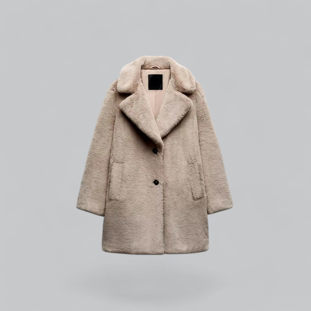Patrina - Stijlvolle En Luxe Pluchen Jas Voor Een Chique Look