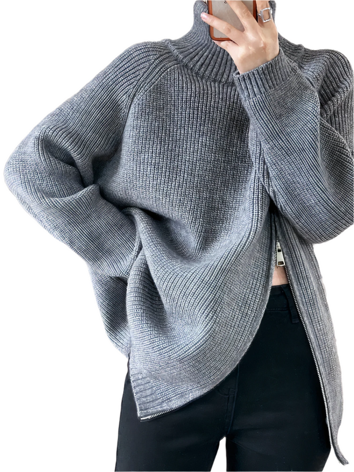 Amaris Damestrui – Stijlvolle Comfortabele Trui met Ribstructuur