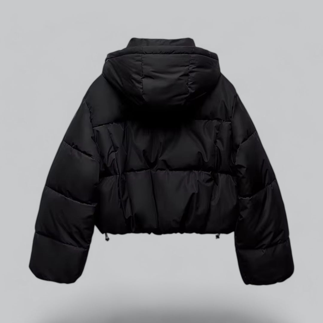 Odilia Jas – Cropped Damesjas met Capuchon en Luxe Afwerking