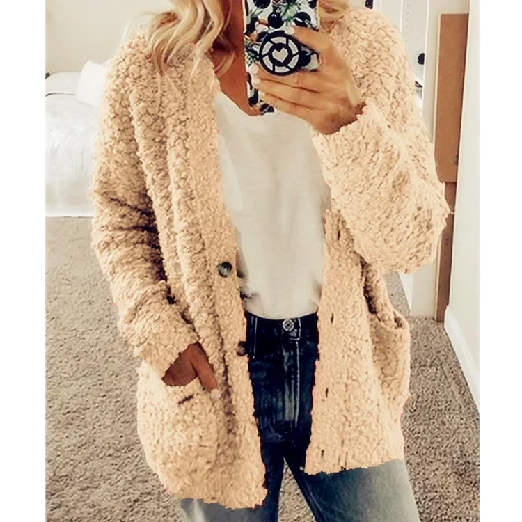 Lorivane Dames Cardigan – Zacht Vest van Pluizige Fleece