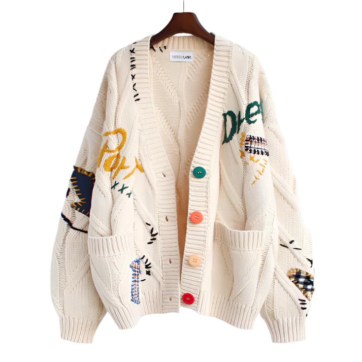 Nerina Patchwork Cardigan – Elegante Damesvest met Unieke Details