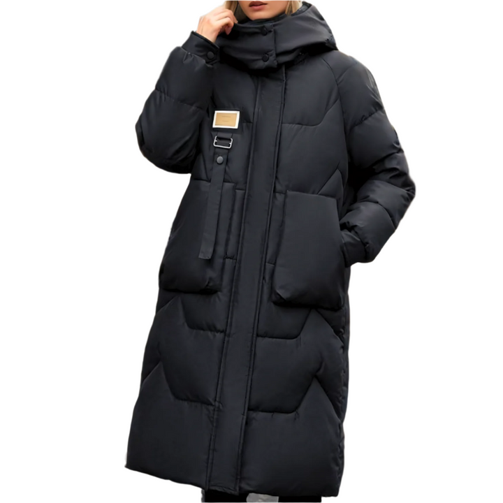 Amara Dames Lange Winterjas – Pufferjas met Hoogwaardige Isolatie en Weerbestendig Ontwerp