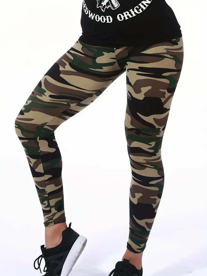Poppy Camouflage High-Waist Legging – Trendy dames legging met comfortabele pasvorm