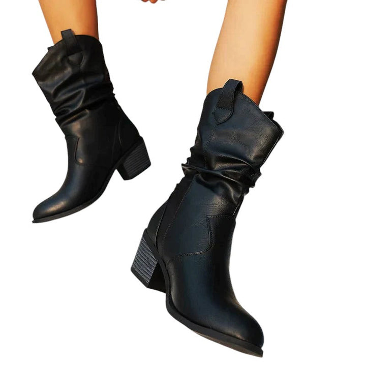 Zeyra Cowboy Laarzen Dames – Western Laarzen met Puntige Neus en Blokhak