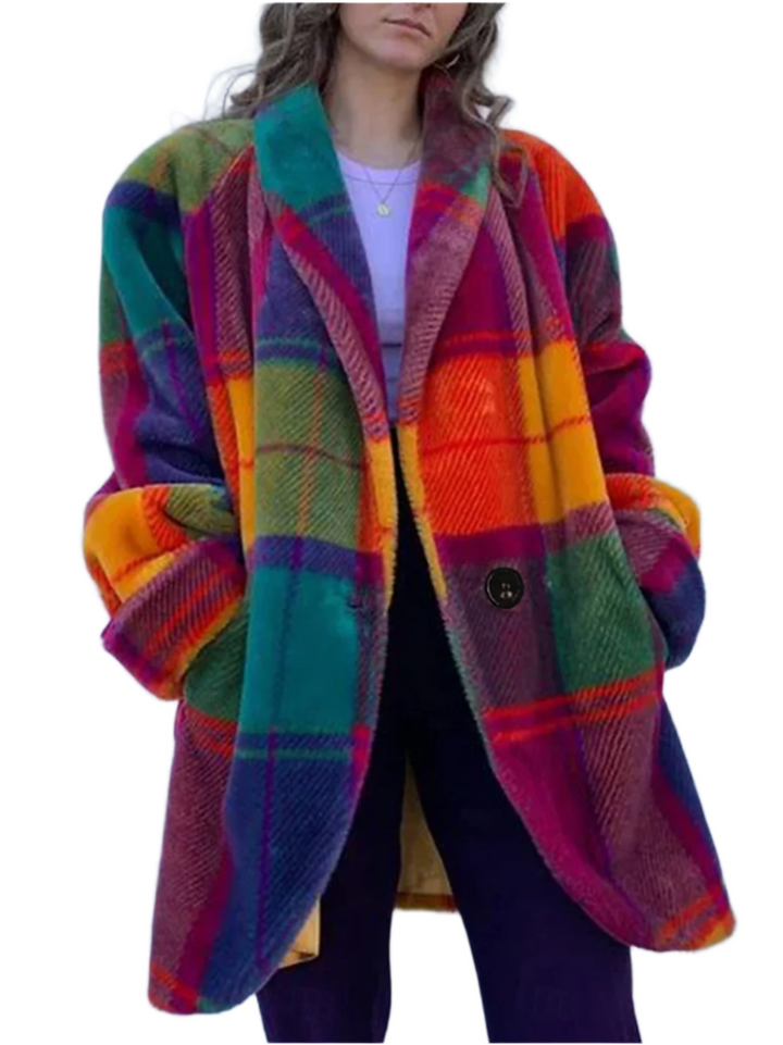 Lyra Winterjas – Stijlvolle Damesjas met Kleurvlakken en Comfortabel Design