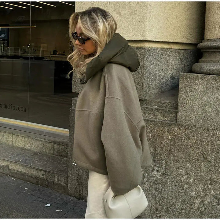 Tilda Winterjas – Warme Damesjas met Hoge Kraag en Relaxte Pasvorm