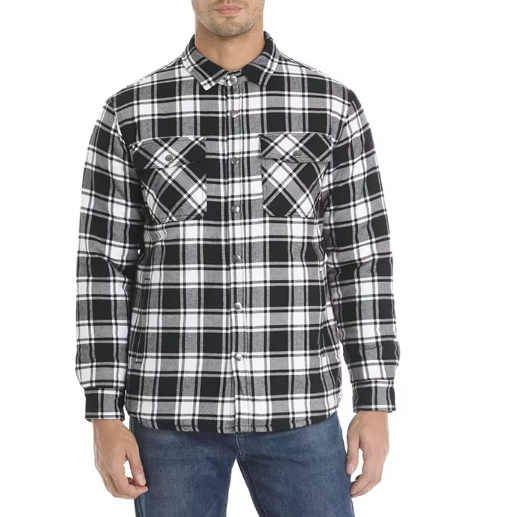 Geruite Herenjas met Voering – Warme Overshirt Jas met Ruitpatroon en Ritssluiting