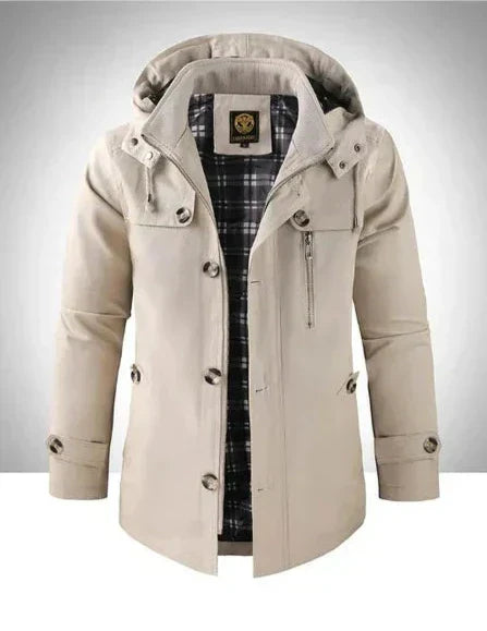 Leif heren outdoor jas – waterafstotende jas met warme voering en afneembare capuchon