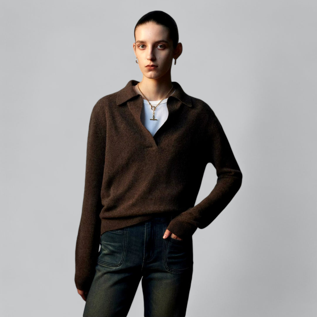 Talitha Trui – Tijdloze V-Hals Damestrui in Zachte, Duurzame Stof