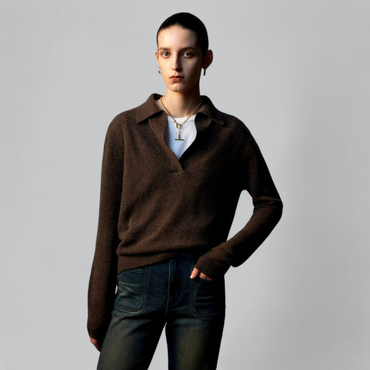 Talitha Trui – Tijdloze V-Hals Damestrui in Zachte, Duurzame Stof