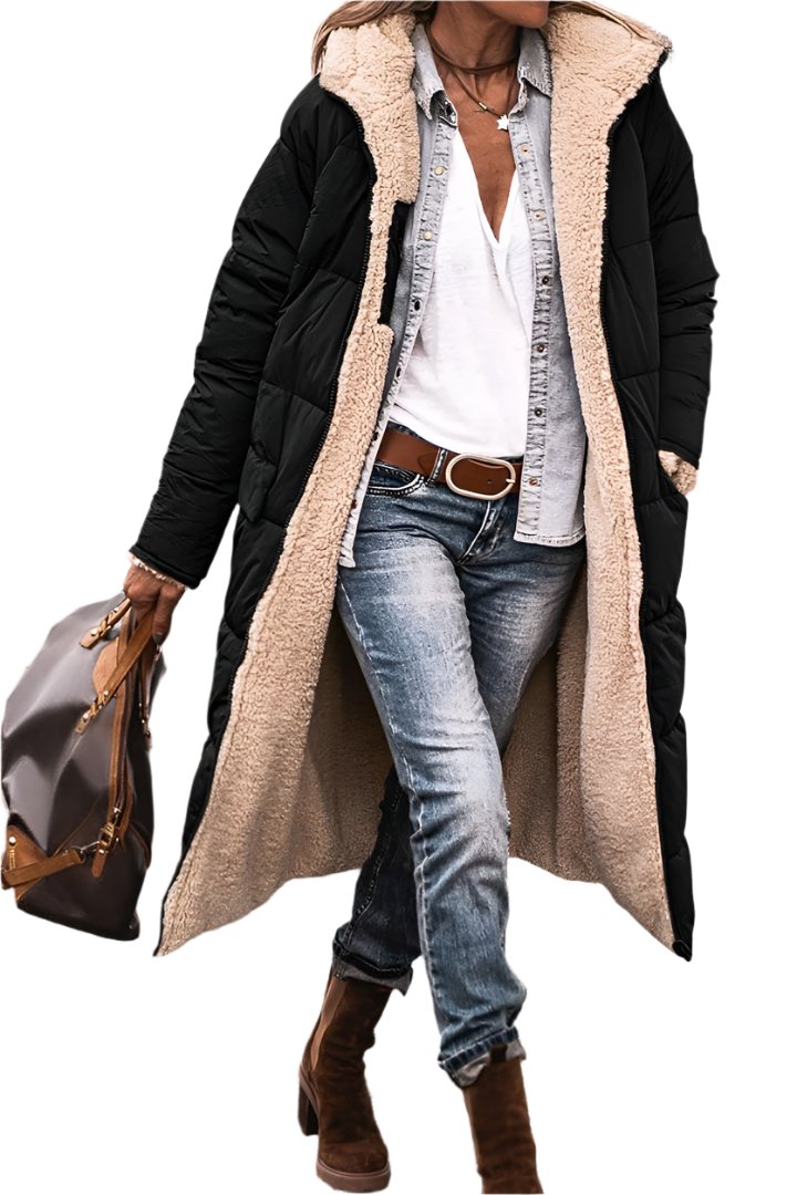 Amara Lange Damesjas – Warmte en Elegantie voor de Winter