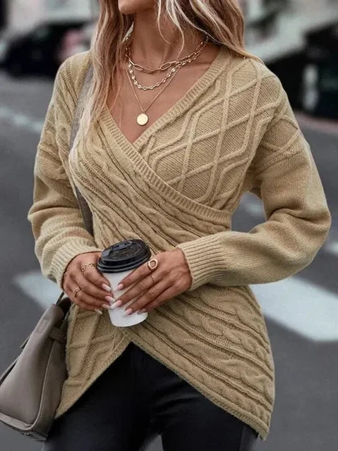 Noelle Gebreide Trui – Stijlvolle Warme Damestrui met Lange Mouwen